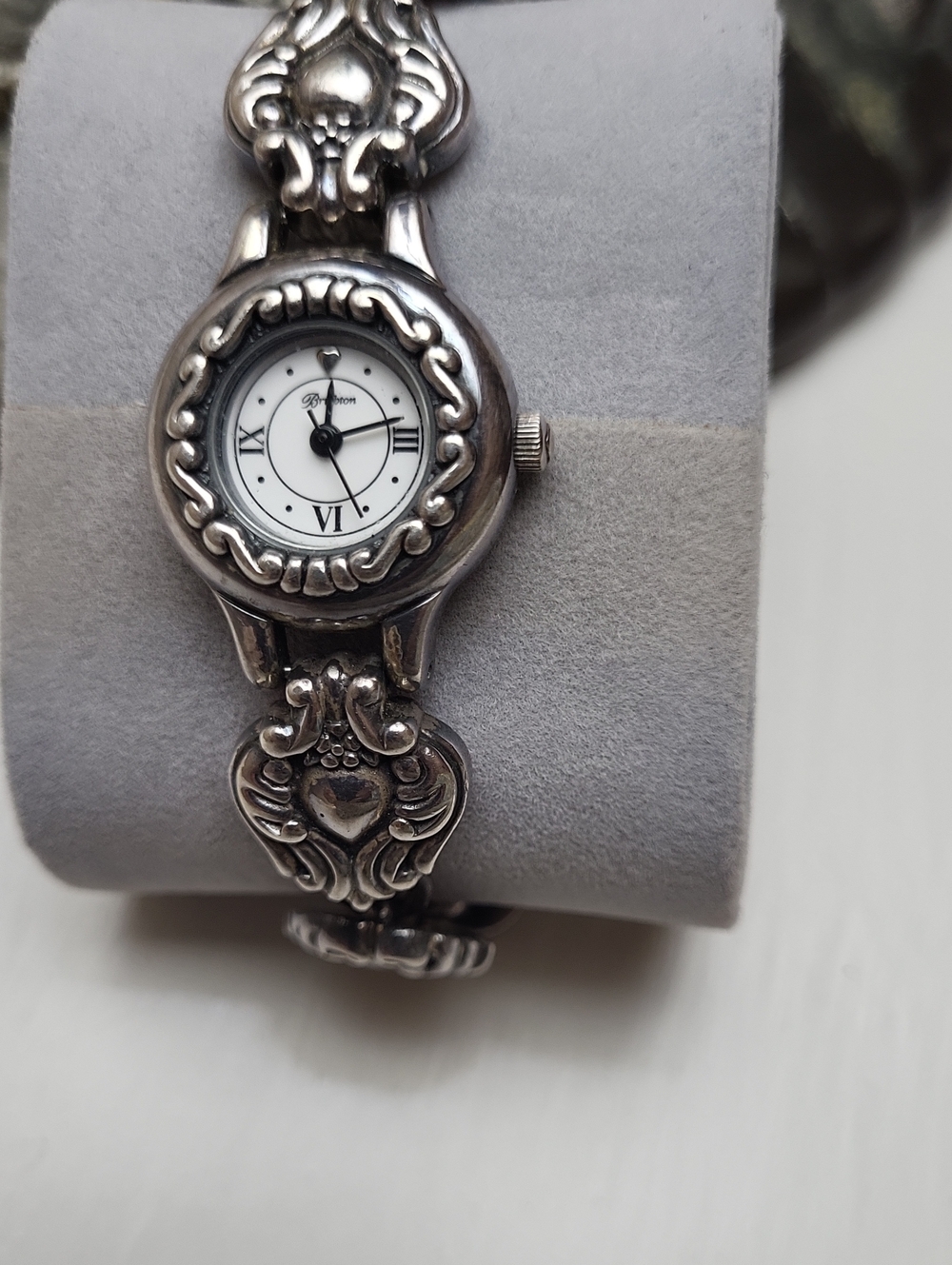 Brighton Silver-Tone Ornate Women's Bracelet Watch